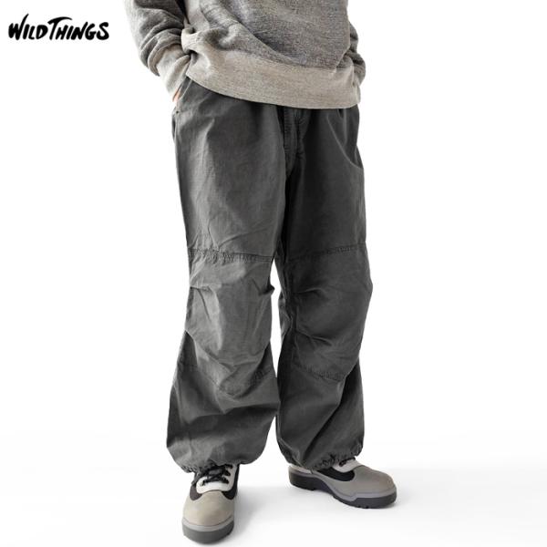 REED/ガーメントダイ パンツ WILD THINGS ワイルドシングス ミリタリー ワイドパンツ メンズ