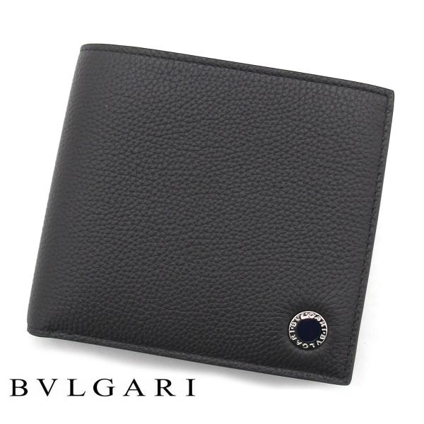 未使用品　箱付き　BVLGARI ブルガリ　折り財布　レザー×キャンバス　黒 BVLGARI 二つ折り財布 ブラック