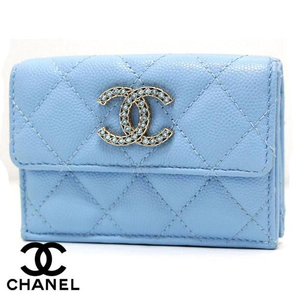 CHANEL（シャネル） AP3397 マトラッセ キャビアスキン 三つ折り財布