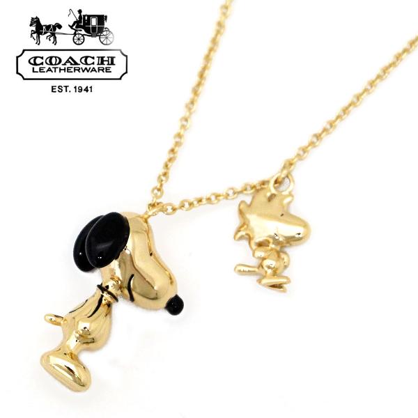 【COACH×PEANUTS】スヌーピー ウッドストック ネックレス COACH × PEANUTS コーチ アウトレット CCA48 GD/BK ピーナッツ