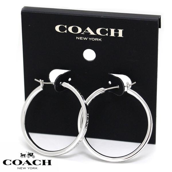 COACH（コーチ） CBW17 SLV ミディアム フープ ピアス 両耳用 ワッカ