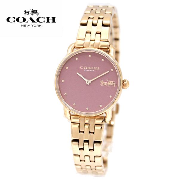 【未使用品】COACH ピンクレザークオーツ腕時計 COACH コーチ 腕時計 手表 レディース アイボリー ピンク 革