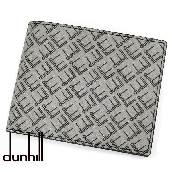 dunhill ダンヒル 24F2320LT038R シグネチャー Granite ビルフォードウォレット 小銭入れ付 二つ折り財布 メンズ 男性用 グレー 新品