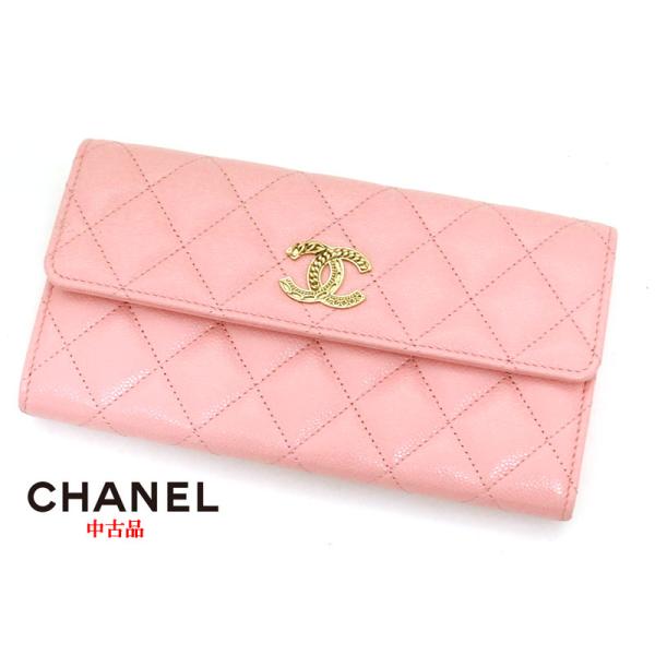 CHANEL シャネル 新品同様 マトラッセ キャビアスキン チェーンココ 