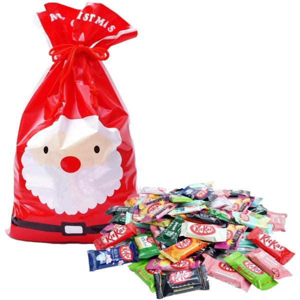 キットカット ネスレ日本 ミニ 食べ比べ 60個セット クリスマス ギフトプレゼント リバーシブル巾着入り ランダムセット 6種以上 異なる味 詰め合わせ