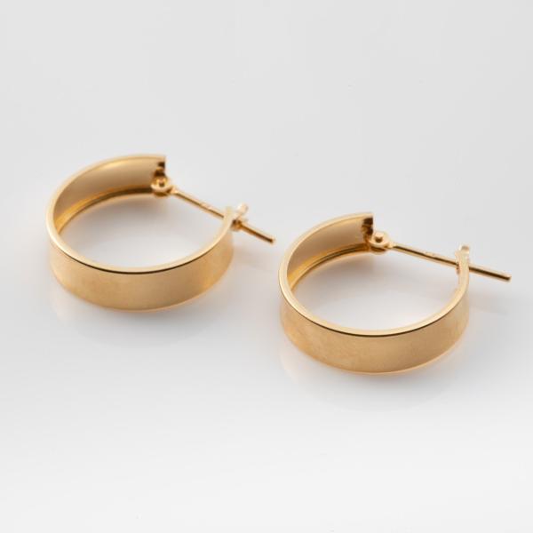 【未使用品】イタリア製 K18WG デザインフープピアス/マット仕上げ 受注予約】K18 DUNE オブロング フープ ピアス M サイズ