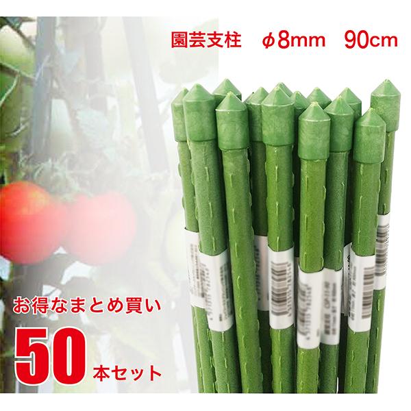 園芸支柱 8mm×長さ90cm 50本 セット (まとめ買い) 鋼管竹 イボ竹 農業