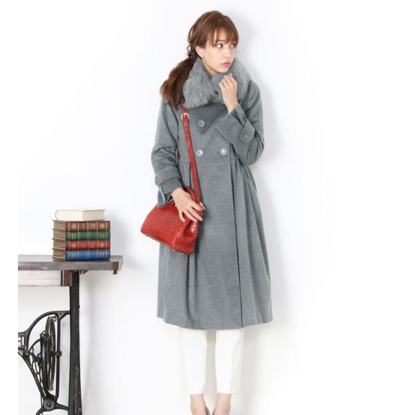 カシミヤ フォーマル コート ロング ロング フォックス ファー付き ダブル カシミヤコート フォーマル ファー付き 秋冬 ブランド Filomo レディース No r 三京商会 革 財布 バッグ レザー