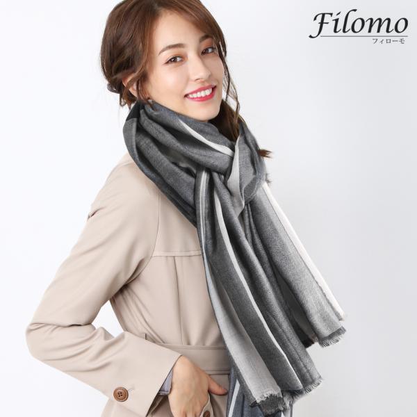 【10％クーポン】Filomo ブランド ストール 大判 レディース チェック ウール マフラー 薄手 レッド/ブルー ［ネコポスで送料無料］ (08000160r)