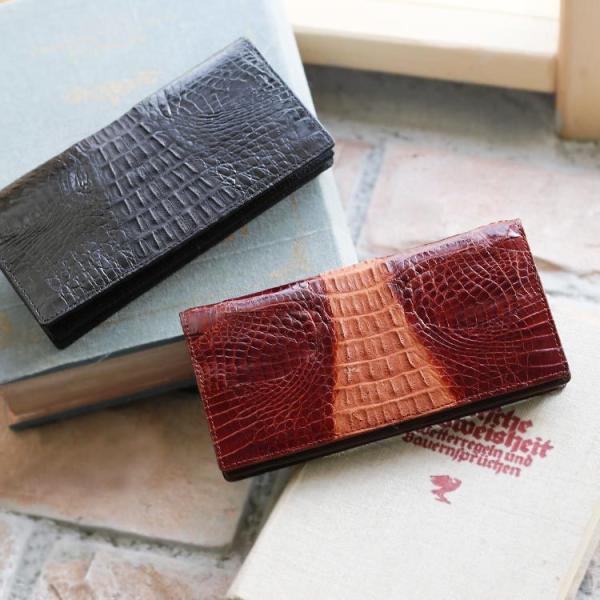 カイマン二つ折長財布シャイニング（尾）小銭入れ付き束入れ/レディース(No.9559) sankyo shokai（三京商会） カイマン 二つ折 長財布 シャイニング （尾