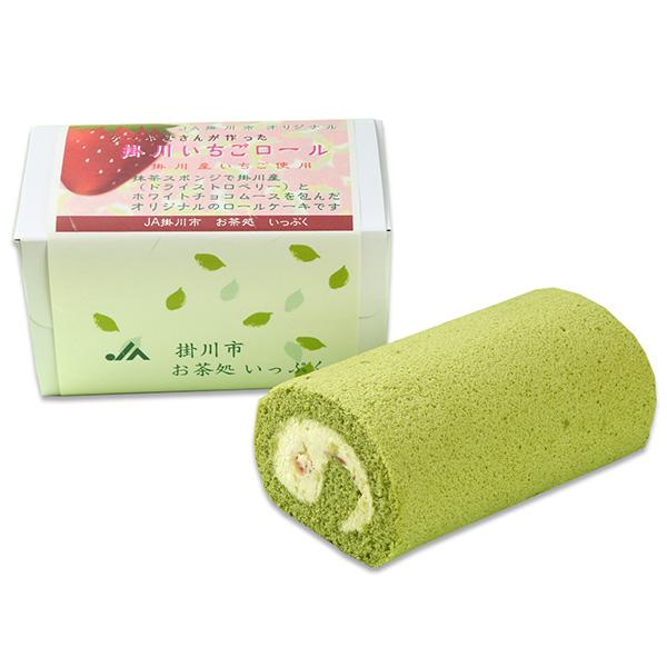 ●1本（直径約8cm×長さ約15cm）●保存期限：冷凍保存で3週間●賞味期限：解凍後3日間（要冷蔵）●配送方法：クール便（冷凍）いちごの旨みがぎゅっと詰まった掛川産ドライいちごとホワイトチョコのクリームを抹茶のスポンジでくるみました。