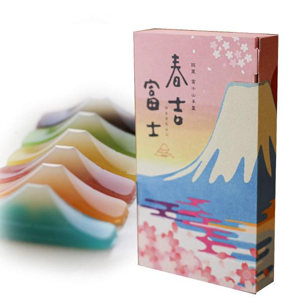 明治食品工業 春吉富士 富士山羊羹 6つの味 30g 6個  小豆 青柚子 ニューサマーオレンジ 桜葉 枇杷 塩 各1個 ギフト 贈り物 お土産