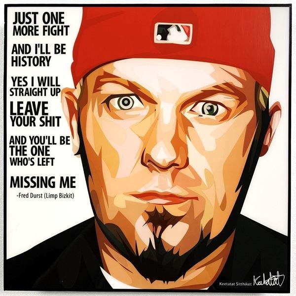 Limp Bizkit リンプ ビズキット FRED DURST フレッド ダースト「ポップアートパネル Keetatat Sitthiket キータタットシティケット」フレーム プレゼント 音楽