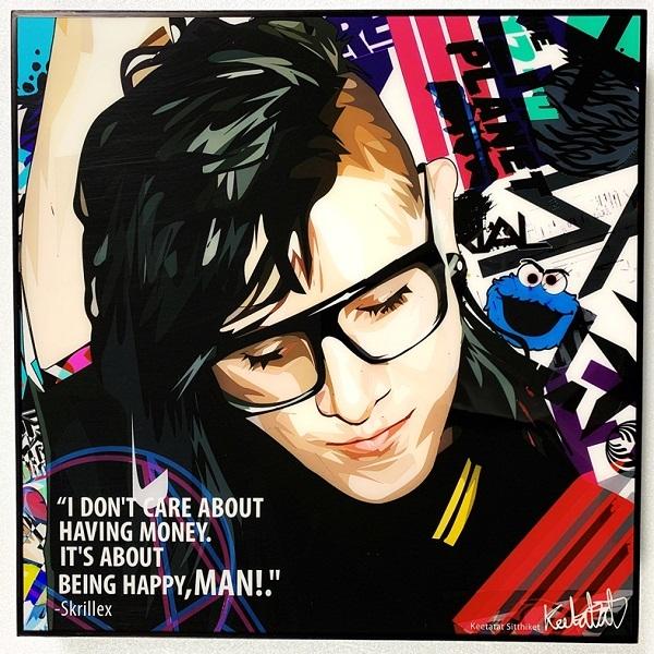 SKRILLEX スクリレックス DJ「ポップアートパネル Keetatat Sitthiket