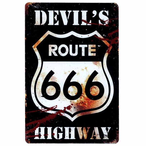 ROUTE666 ルート666 ブリキ看板 メタルサインプレート サインボード アメリカン雑貨 ビンテージ ヴィンテージ ナンバープレート A4 アートパネル ギフト