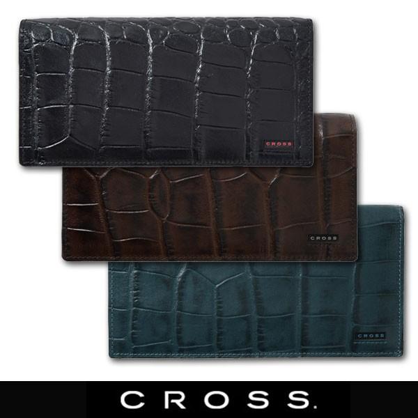 CROSS（クロス）財布 メンズ 長財布 牛革 本革 クロコ型押し 記念品 御 