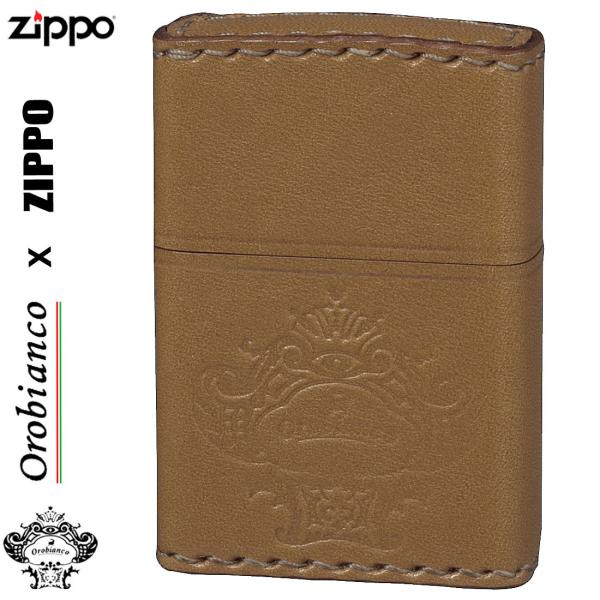 zippo (ジッポーライター)オロビアンコ　OROBIANCO　国産牛革巻き、手縫い ZIPPO キャメル送料無料（ネコポス対応）
