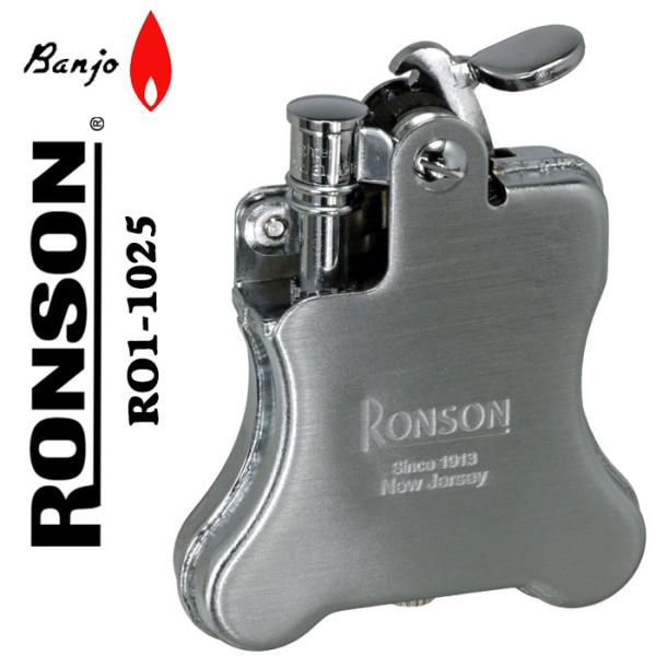ロンソン ライター バンジョー RONSON Banjo オイルライター R01-1025 クロームサテン 送料無料（ネコポス対応）