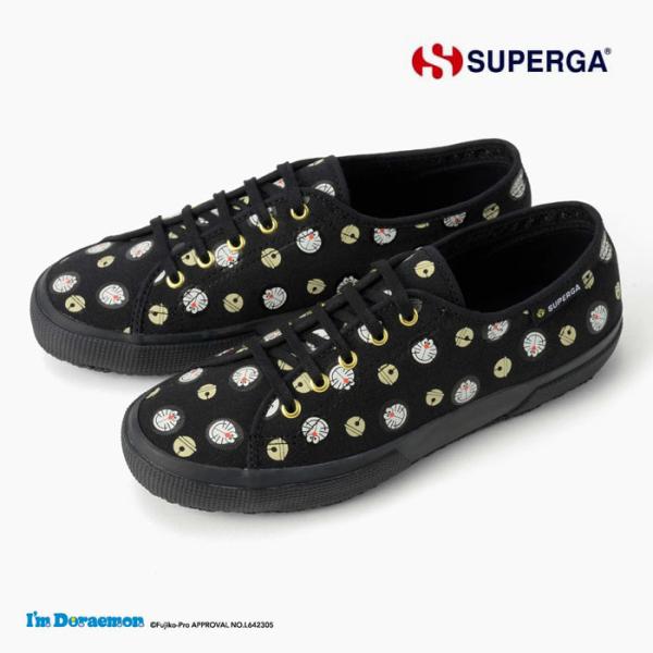 スペルガ ドラえもん コラボ 2725 スニーカー SUPERGA 2725 I'M DORAEMON 3A4138EW A01 メンズ レディース ユニセックス キャンバス 黒 黄色[PU2] SUPERGA（スペルガ） ドラえもん コラボ 2725 スニーカー SUPERGA 2725
