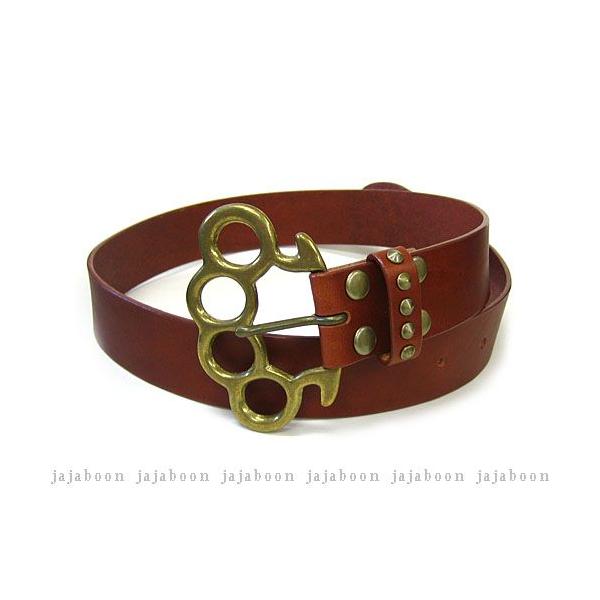 メリケン サック ベルト 茶色 ブラウン 本革 （ レザー ） 製 JAJABOON ジャジャブーン