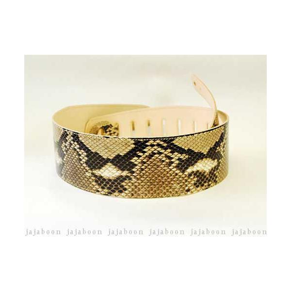 ダイヤモンド パイソン ギターストラップ 78mm幅 ギターピック