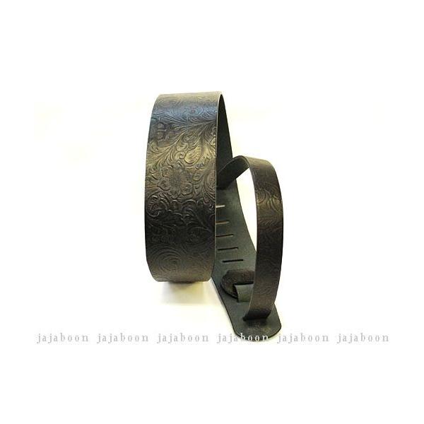 本革 ギターストラップ 78 mm 幅 黒 アラベスク 本革 （ レザー ） 製 JAJABOON ジャジャブーン