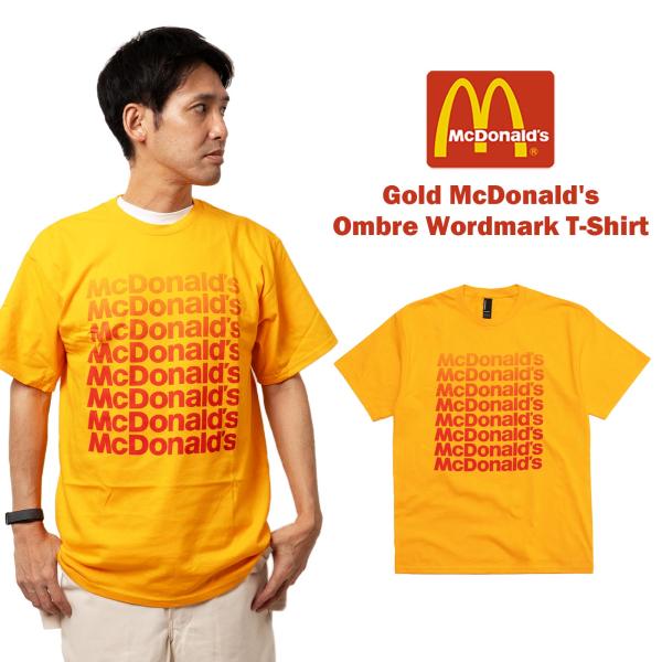 マクドナルド McDonald’s オンブレワードマーク 半袖 Tシャツ ｜ メンズ レディース ユニセックス 企業Tシャツ スーベニア ロゴ マック