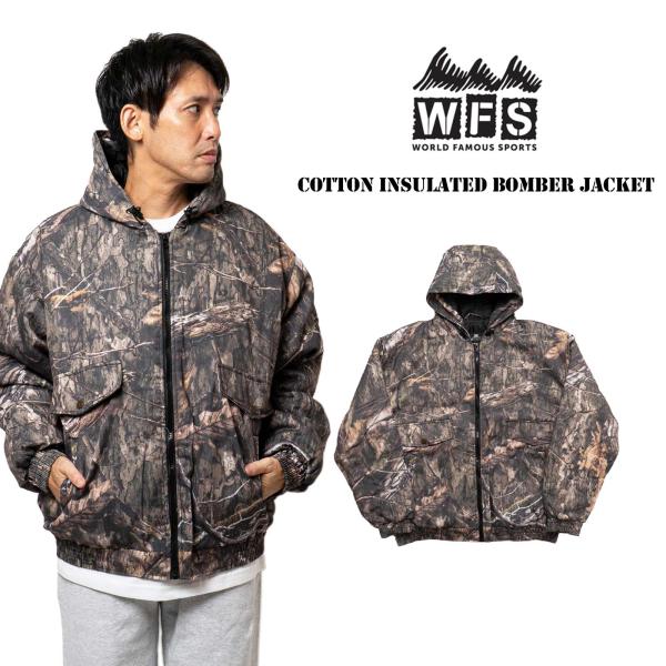 ワールドフェイマススポーツ WORLD FAMOUS SPORTS MCJ101 コットンインサレーテッドフードジャケット モッシーオーク ｜ メンズ パーカー MOSSY OAK カモフラ