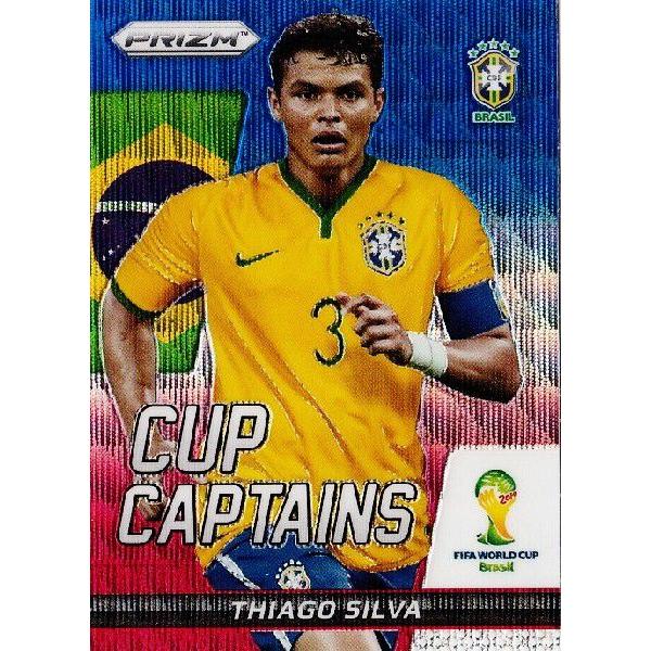 2014Panini Prizm ehe` World Cup Soccer yCup Captains/Wave Prizmsz 28 Thiago Silva `ASEVEo (uW)