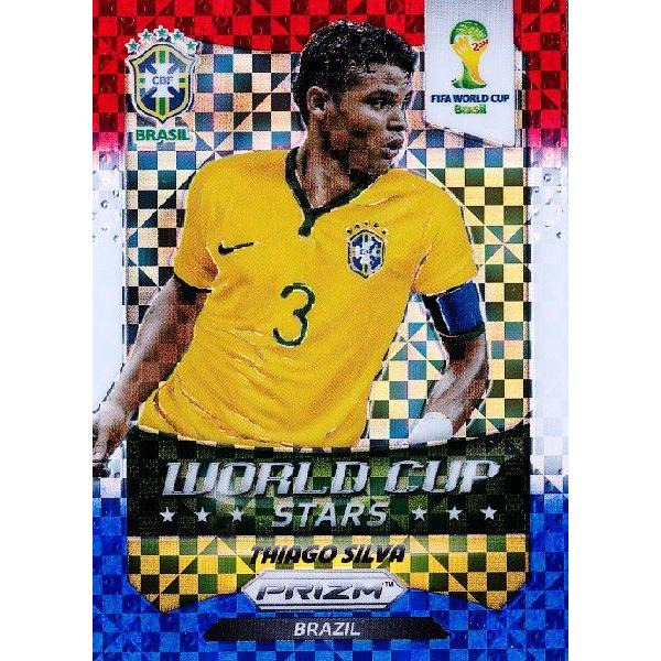 2014Panini Prizm ehe` World Cup Soccer yWorld Cup Stars/Power Plaid Prizmsz 8 Thiago Silva `ASEVEo (uW)