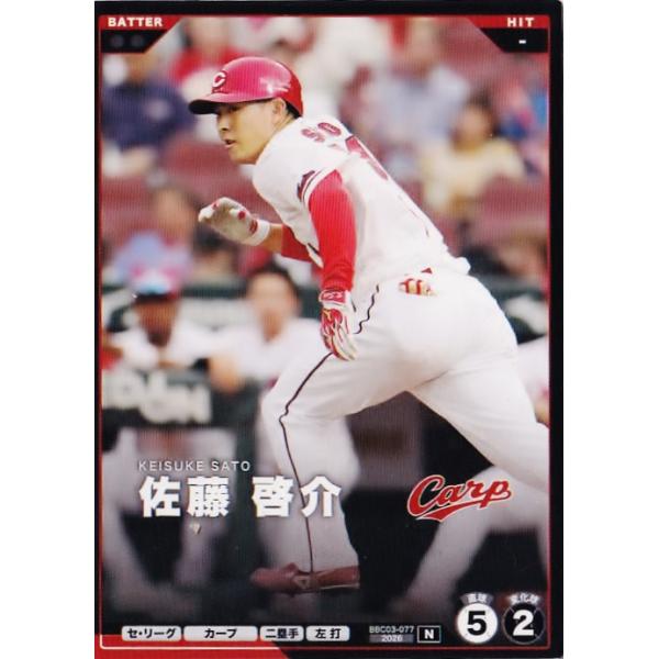 77 【佐藤啓介/広島東洋カープ】バンダイ 2026 プロ野球ファンスターズリーグ セ・リーグ Vol.3 [N] ※コード未使用