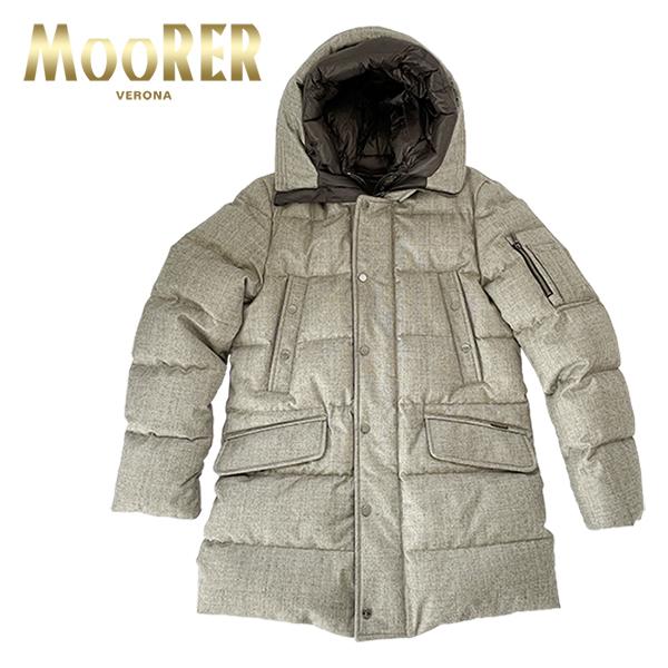 MOORER ムーレー フード付き ダウンコート メンズ GRIMA-FFL ベージュ  