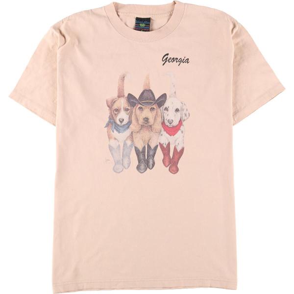 90年代 RobertAllan 犬柄 アニマルプリントTシャツ USA製