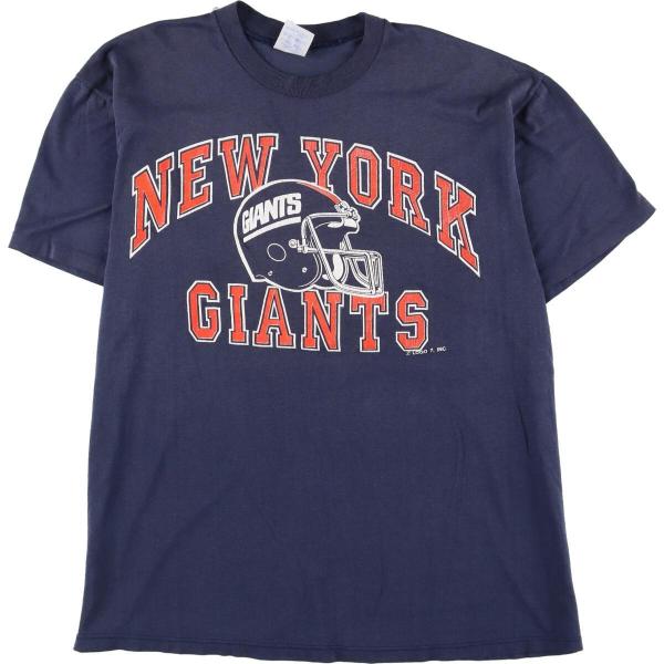 古着 80年代 LOGO7 NFL NEW YORK GIANTS ニューヨークジャイアンツ スポーツプリントTシャツ USA製 メンズL  ヴィンテージ /eaa252446
