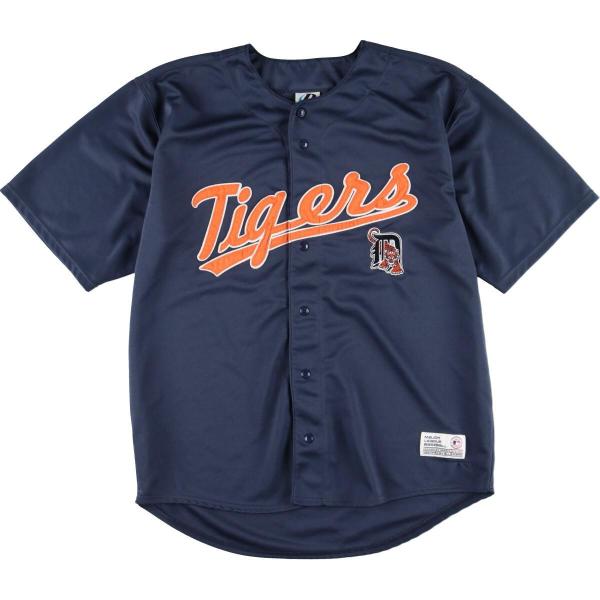 USA製 00s Detroit Tigers 袖ワッペン付き 古着ゲームシャツ jamtrading1_eaa327554