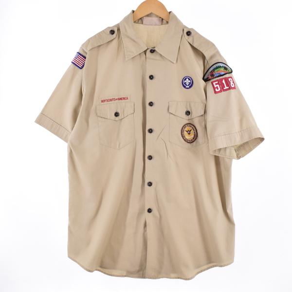 70's BOY SCOUTS OF AMERICA ヴィンテージジャケット VINTAGE Boy Scouts of America Shirt 14 Neck Green 70s Button