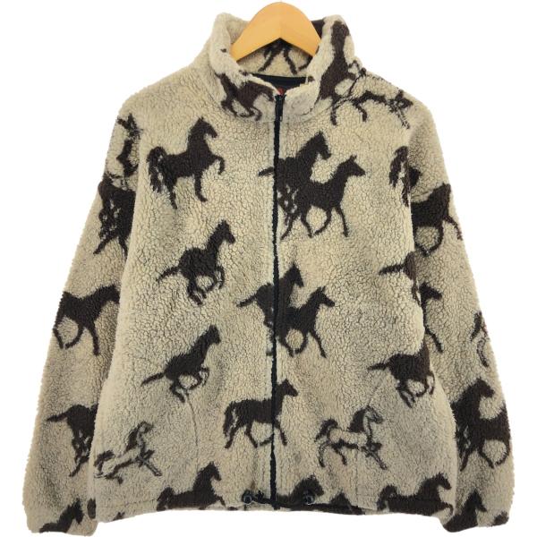 古着 90年代 マズマニア MAZMANIA 馬柄 フリースジャケット USA製