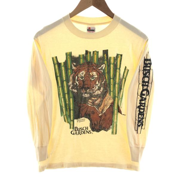 古着 90年代 SIGNAL 虎柄 タイガー柄 ロングTシャツ ロンT USA製 レディースS相当 ヴィンテージ /eaa392387 古着 90年代 SIGNAL 虎柄 タイガー柄 ロングTシャツ ロンT USA製
