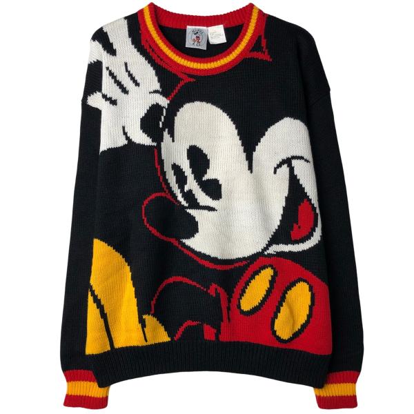 古着 Micky&Co. MICKEY MOUSE ミッキーマウス 総柄 キャラクター アクリルニットセーター メンズL相当/eaa399068 jamtrading1_eaa399068