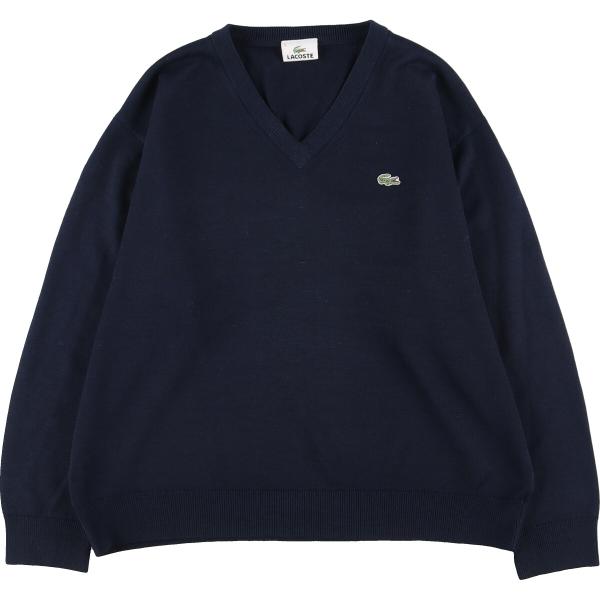 古着 ラコステ LACOSTE Vネック ウール×アクリルニットセーター レディースL /eaa39...