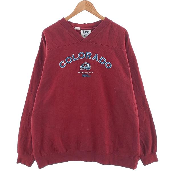 超希少90s00s lee NHL コロラド アバランチ デカ刺繍ロゴスウェット 超