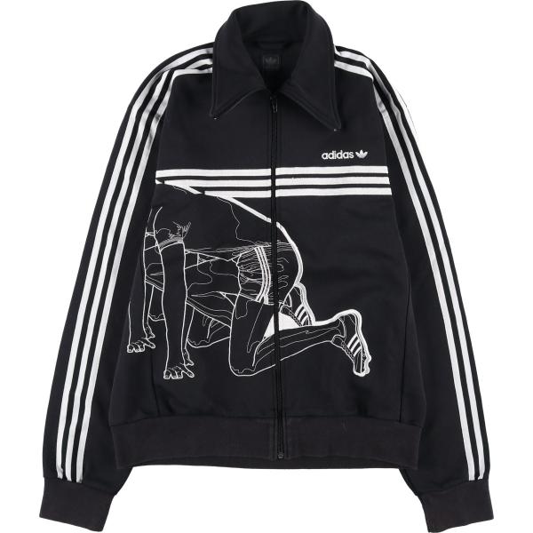 00s adidasトラックジャケット古着ブラックM当時物unisex短丈希少 adidas（アディダス） 古着 00年代 adidas ORIGINALS オリジナルス 総