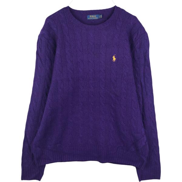 古着 ラルフローレン Ralph Lauren POLO by ケーブル編み カシミア混