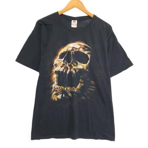 FRUIT OF THE LOOM 古着 00年代 フルーツオブザルーム ドクロ柄 スカル