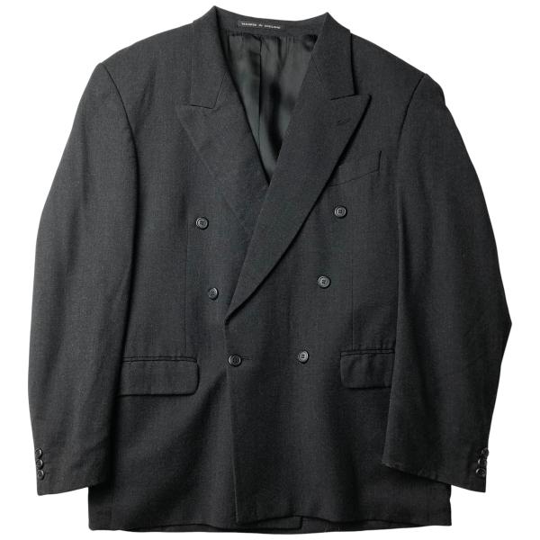 古着 The Label ダブルブレスト ピークドラペル ウールテーラードジャケット 英国製 メンズL相当/eaa458431 古着 The Label ダブルブレスト ピークドラペル ウールテーラード