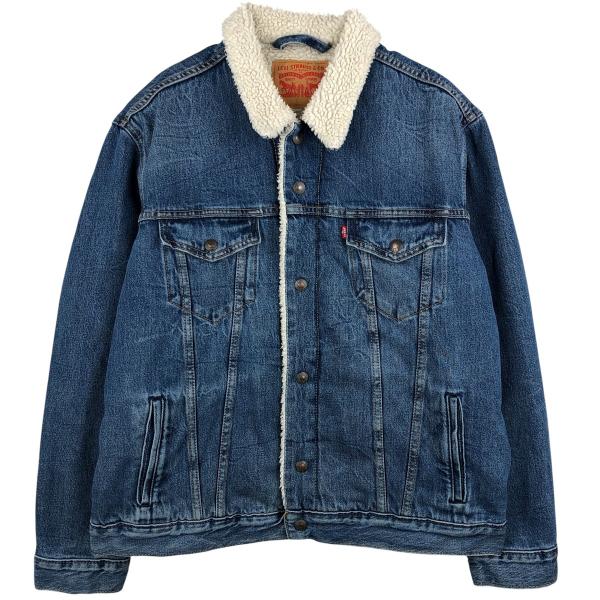 古着 リーバイス Levi's 中綿入り デニムボアジャケット メンズL相当/eaa459156 Levi's（リーバイス） 古着 中綿入り デニムボアジャケット メンズL