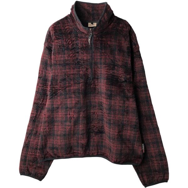 Woolrich フリースジャケット オリーブチェック　ハーフジップ WOOLRICH（ウールリッチ） 古着 00年代 チェック柄 ハーフジップ