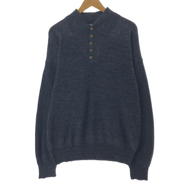古着 ALPS ハーフボタン ヘンリーネック ニットセーター USA製 メンズL