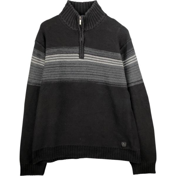 古着 90~00年代 カルバンクライン   JEANS コットンニットハーフジップセーター メンズXL相当 ヴィンテージ/eaa472737 jamtrading1_eaa472737
