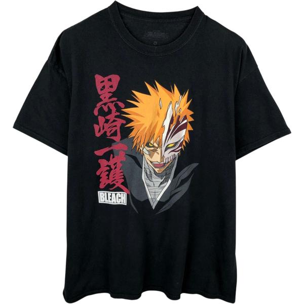 古着 BLEACH ブリーチ 黒崎一護 アニメ キャラクタープリントTシャツ